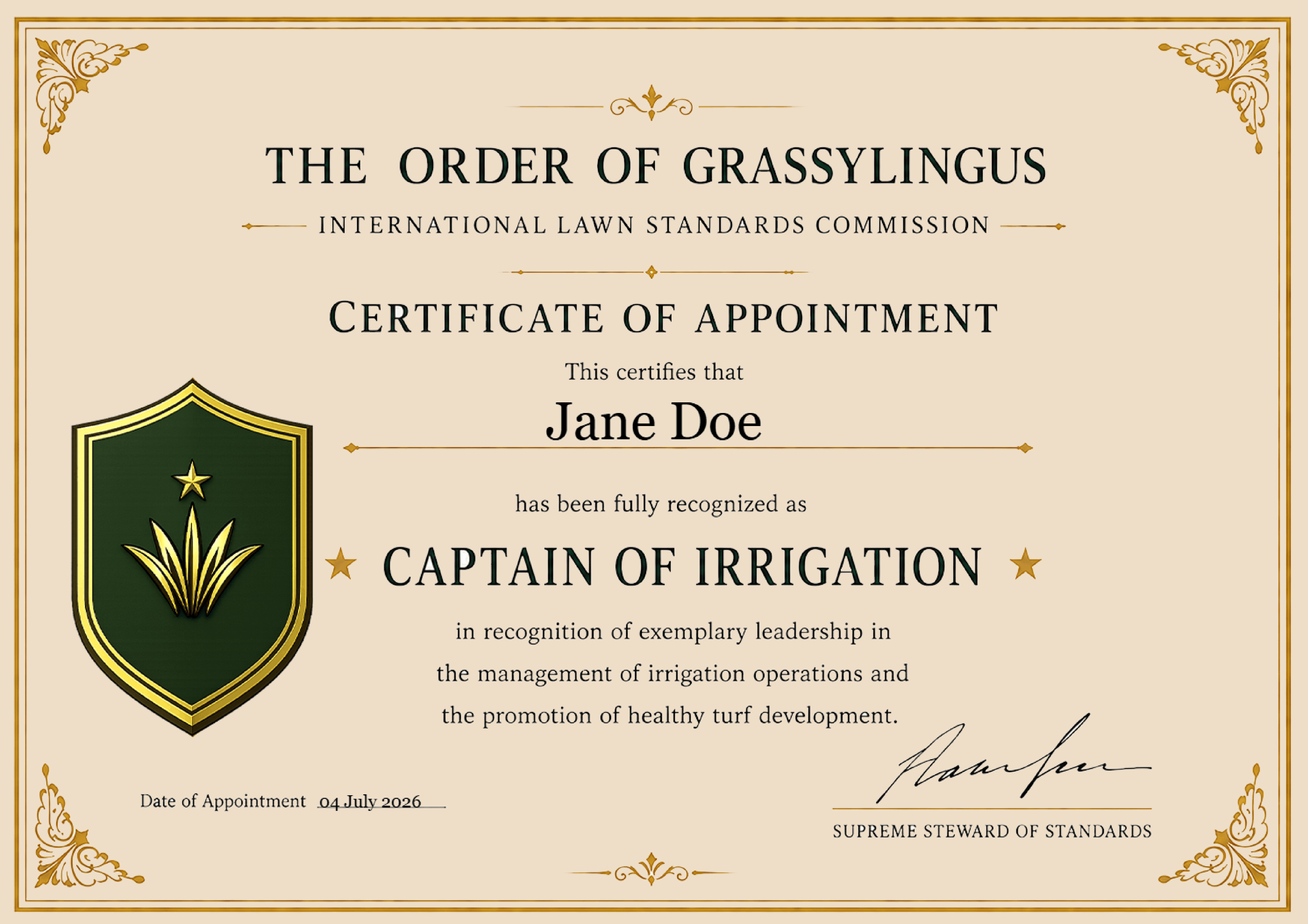 Captain
Irrigation